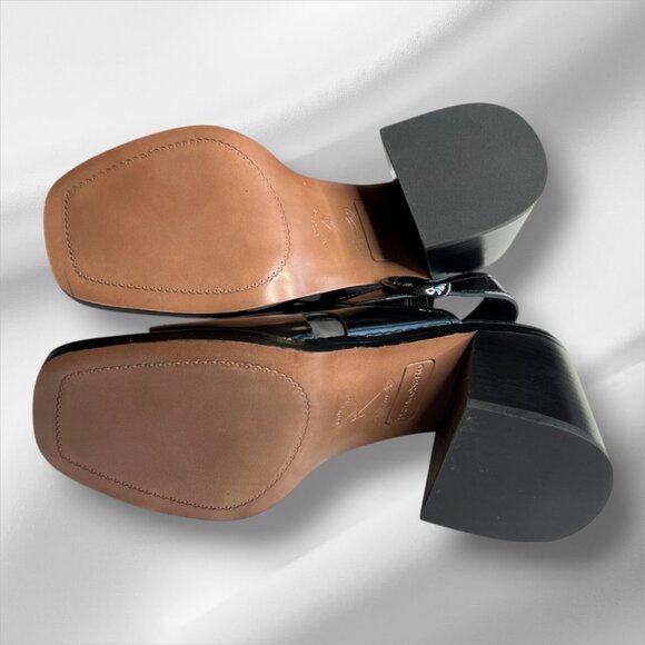 Franco Sarto Amy Patent Leather Block Heel Sling Sandals Size 7 - Picture 7 of 8